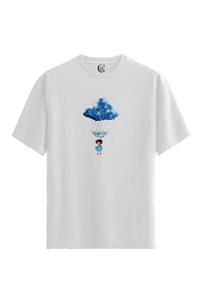Color Luxe Rainy Dreams - 100% Cotton Women's White T-Shirt - Premium Quality