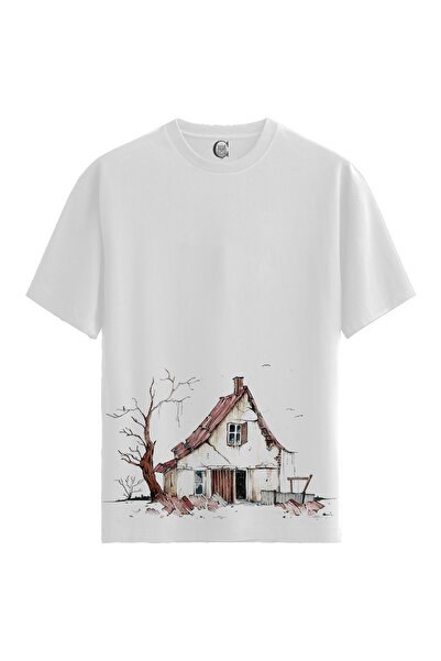 Color Luxe Abandoned House - 100% Cotton Women's White T-Shirt - Premium Quality