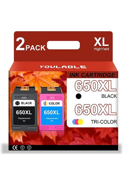 erorex خراطيش حبر 650XL سوداء وملونة، عبوة بديلة عالية الإنتاجية لطابعات HP 650 650 XL Ink Work