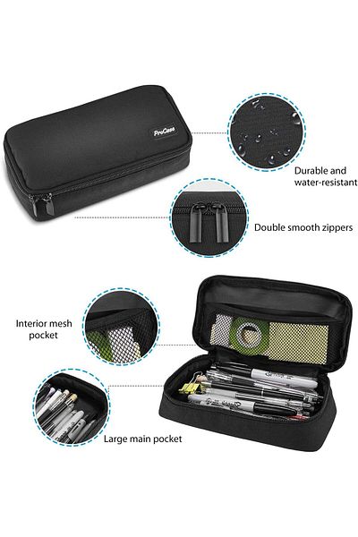 erorex Pencil Bag Pen Case Large Capacity Students Stationery Pouch Pencil Holder Desk Organizer With