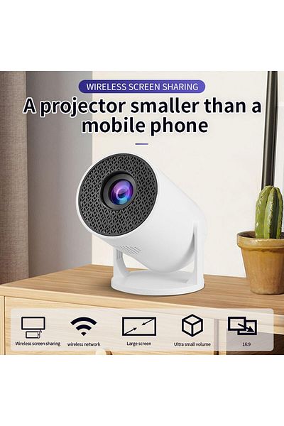 erorex Mini Projector 270° Rotatable Portable Projector 150 Ansi 8000Lm Home Theater Movie Projector With