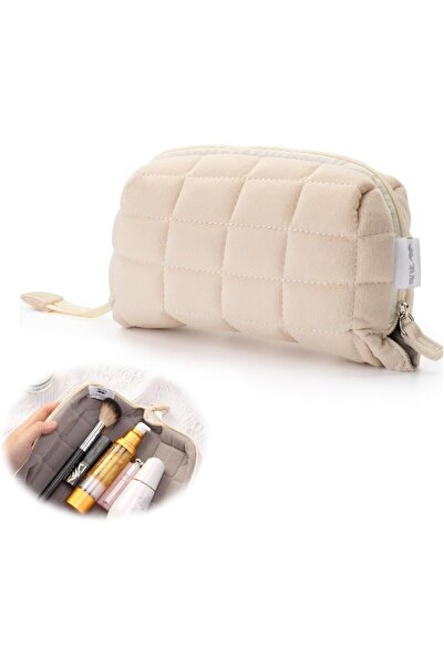 Generic حقيبة أقلام رصاص كبيرة السعة على شكل وسادة، حقيبة أقلام بيج، حقيبة أق...