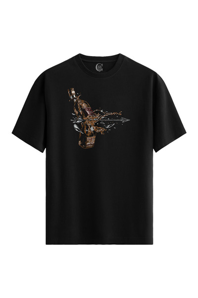 Color Luxe Whiskey Arrow 100% Cotton Women's Black T-Shirt - Premium Quality