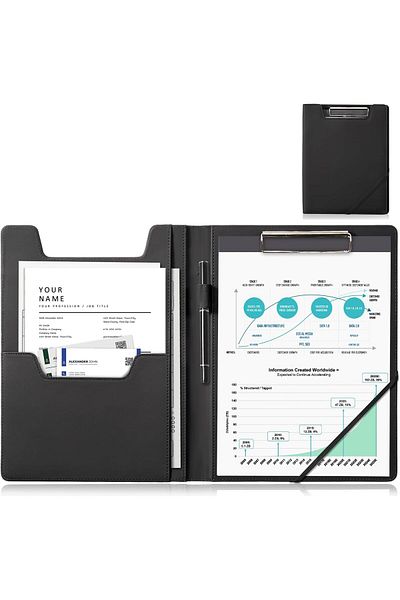 erorex Portfolio Folder Business Clipboard Padfolio Binder With A4 Writing Pad Notepad Document Organizer