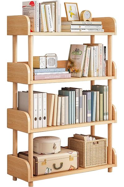 erorex 4 Tier Open Bookshelf Freestanding Bookcase Book Shelf Book Rack Wood Storage Shelves Display Stand