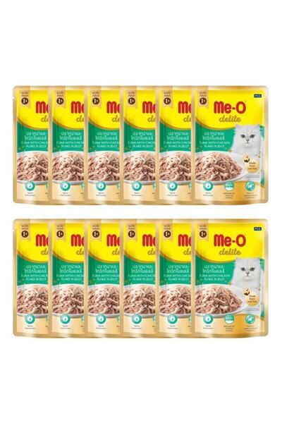 me-o Delite Pouch Tavuklu ve Ton Balıklı Kedi Maması 70gr 12li