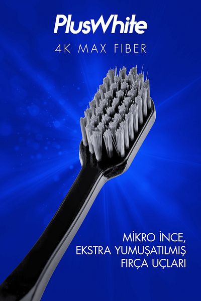 Plus White Soft Toothbrush 4K Max Fiber Black (Non-Removable)