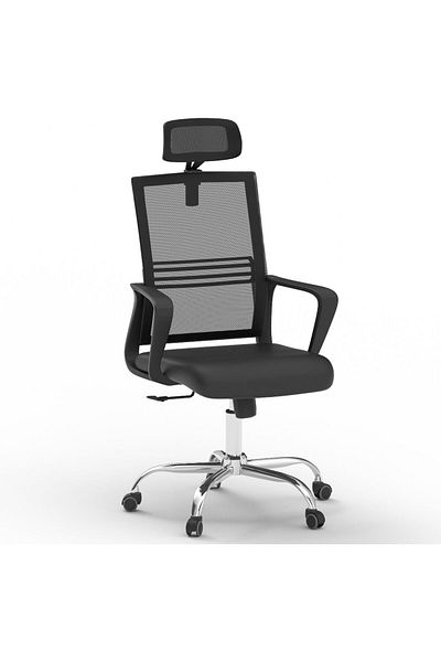 erorex Sleekline 690033 Task Chair Mesh Chair With Headrest Black