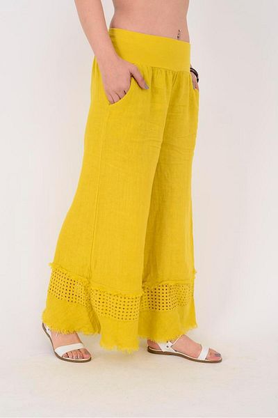 EREN STYLE Italian Fisto Detailed Linen Pants