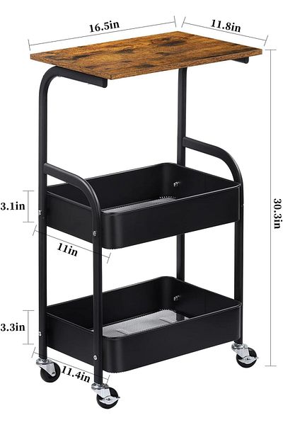 erorex Printer Stand Mobile Printer Cart With Storage Shelves 3 Tier Printer Table On Wheels Industrial