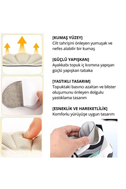 ipekbazaar Spor Ayakkabı Topuk Tamir Yaması, Kendinden Kuvvetli Yapışkanlı Ayakkabı Vurma Önleyici Ped, 1 Çift