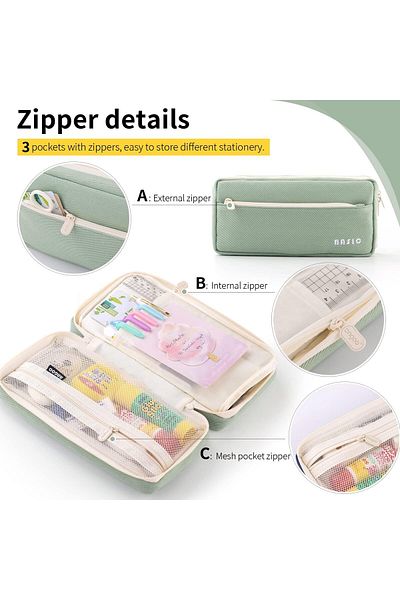 erorex Big Capacity Pencil Pen Case Large Storage Pencil Pouch Pen Case Bag With Zipper Durable Pencil Bag