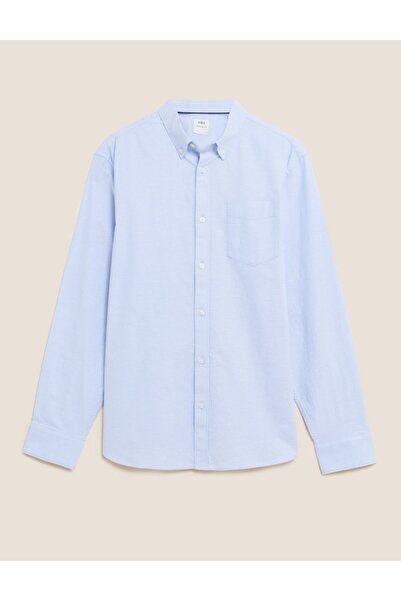 Marks & Spencer Saf Pamuklu Uzun Kollu Oxford Gömlek
