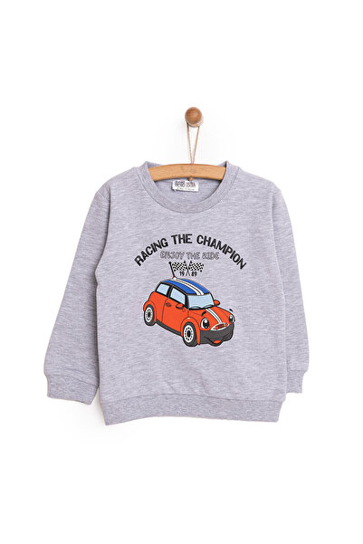 ebebek Hello Baby HelloBaby Erkek Bebek Sweatshirt Şardonlu Araba Baskılı Bis...