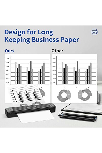 erorex شريط نقل حراري متوافق مع الطابعة المحمولة P831 يدعم ورق A4 وورق الحروف الأمريكي