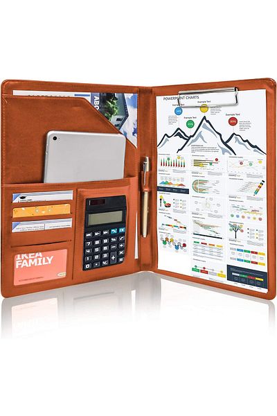 erorex Padfolio Pu Leather Portfolio Folder Leather Business Portfolio Interview Resume Portfolio