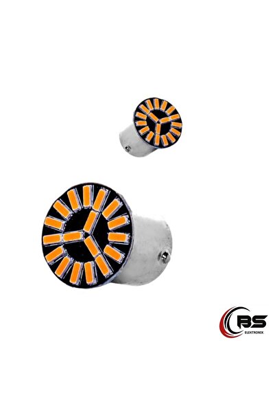 BsElektronik Tek Duy 1156 18 Led Ampul Turuncu Sinyal Olarak Kullanılabilir