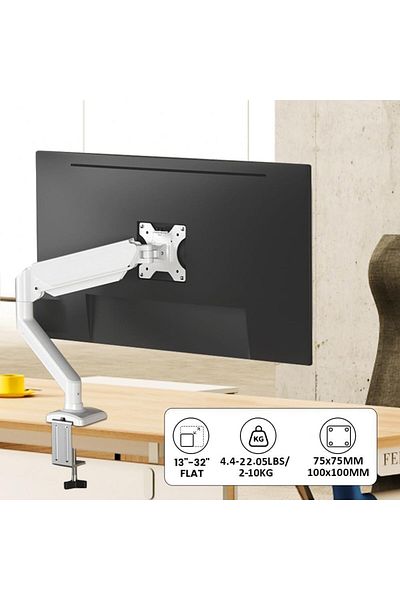 erorex Single Monitor Arm Adjustable Ergonomic Single Monitor Mount Stand With Gas Spring For 13 To 32