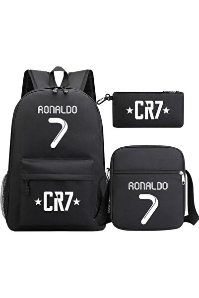 Generic مجموعة من 3 قطع حقيبة ظهر رونالدو Cr7 لكرة القدم حقيبة ظهر كبيرة الحج...