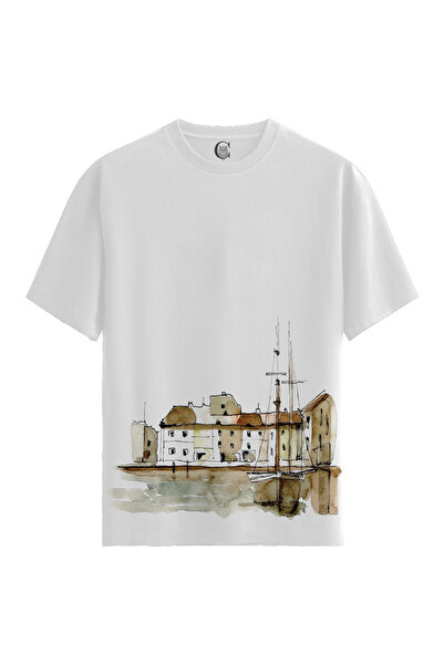Color Luxe Harbor Town - 100% Cotton Women's White T-Shirt - Premium Quality