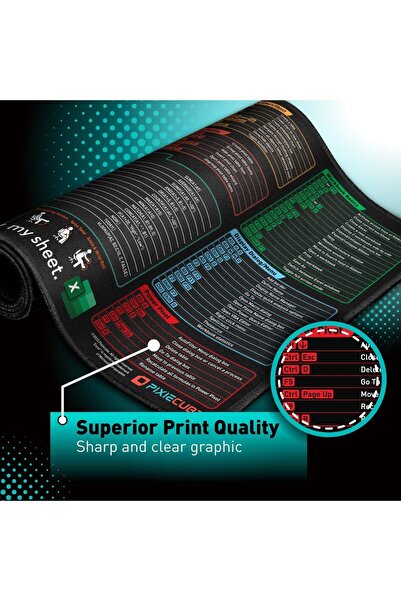 erorex لوحة ماوس إكسل كبيرة الحجم قابلة للتمديد بمفاتيح اختصار، ورقة غش، لوحة ماوس للألعاب، لوحة ماوس للكمبيوتر، جدول بيانات مكتبي