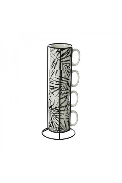 Secret de Gourmet Set of 4 cups with stand, Tropical, 240 ml