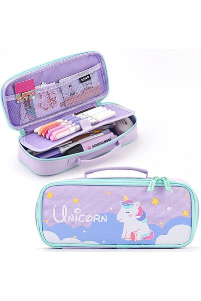 erorex Pencil Case Unicorn Pencil Pouch Medium Capacity Portable Multifunction Pen Bag With Compartments