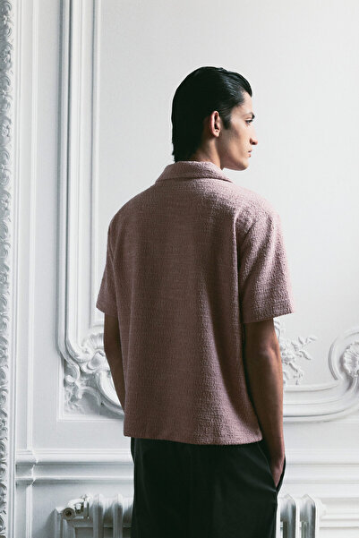 H&M Tekstüre Erkek Yaka Gömlek Regular Fit