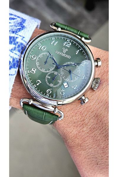 Raymond Rym-83011 Raymond Men's Wristwatch - Steel Case and Leather Cord - 2 Years Warranty