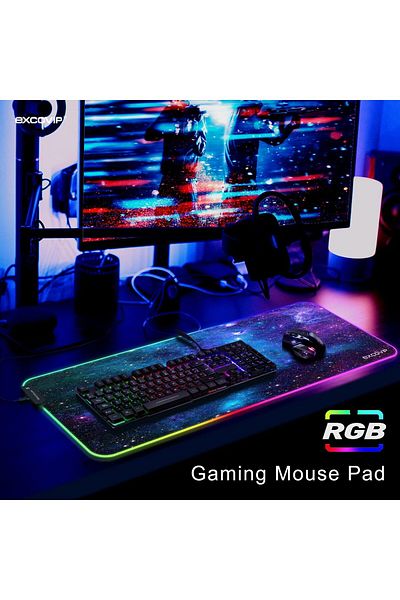 erorex لوحة ماوس ألعاب RGB مزودة بـ 14 وضعًا، قابلة للتمديد، وطاولة كبيرة، ولوحة ماوس LED لأجهزة الكمبيوتر الشخصية وأجهزة Macbook