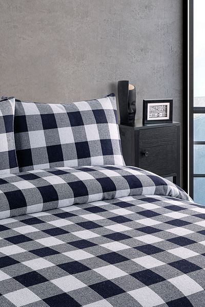 Evim Zeren Bedspread Double Set Navy Blue Gray 220X230Cm