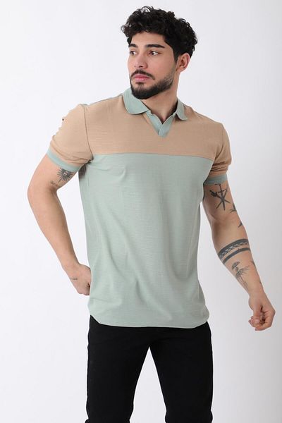 Stilkombin تي شيرت منقوش بياقة أباش JS C-1026_30424