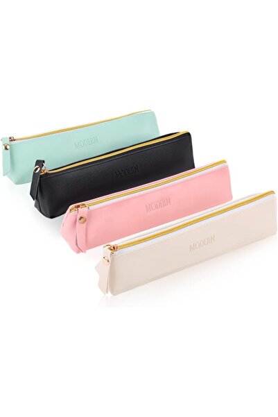 Generic Leather Pencil Pouch Slim Design Small Pencil Pouch Pencil Bag Zipper...