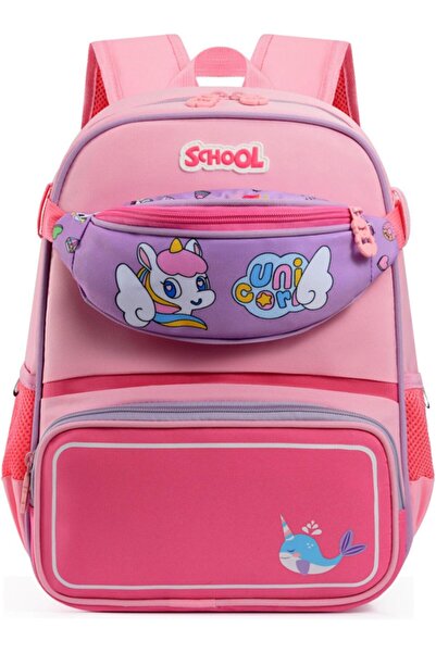 Generic 【2 Packs】Kids School Backpack With Waist Bag Waterproof And Durable S...