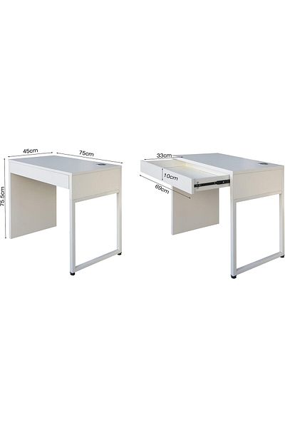 erorex Study Desk With Drawer White