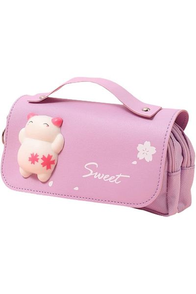 erorex Large Capacity Pencil Case 3 Compartment Pouch Pen Bag Students Stationery Pouch Pencil Holder Desk