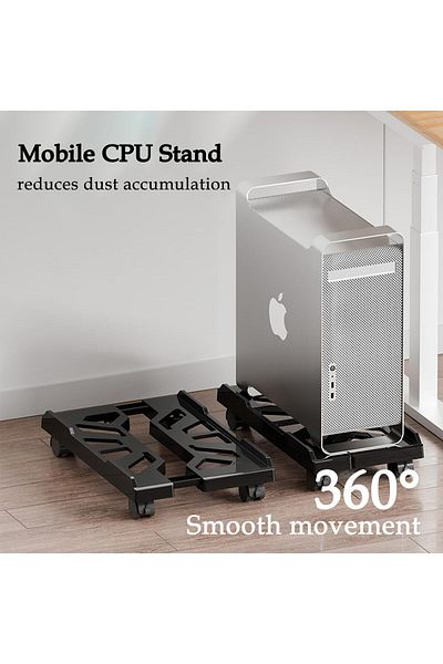 erorex Cpu Rolling Stand With Locking Caster Wheels Fits Most Pc Adjustable Ventilated Computer Tower