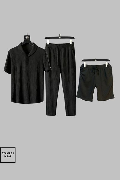 stawles wear Single Shart Top Suit for Girls and Boys Black