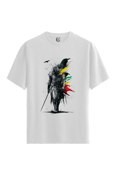 Color Luxe Raven Knight - 100% Cotton Men's White T-Shirt - Premium Quality