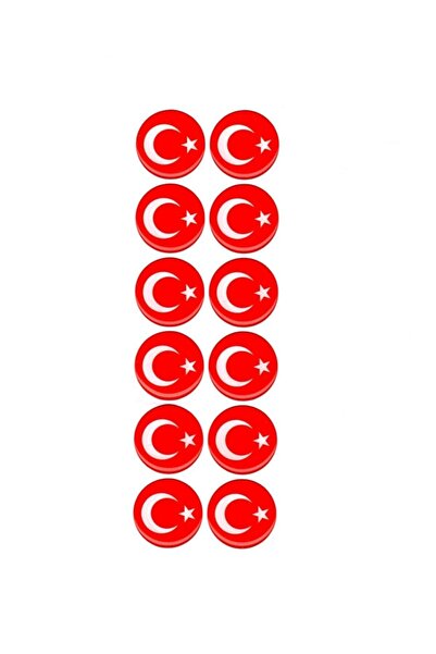 BsElektronik Türkiye Plaka Damla Etiket Pulu - Türk Bayrağı Plaka Pul Sticker