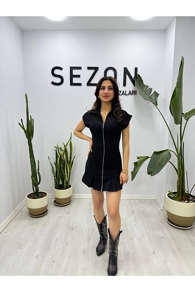 SEZON MAGAZALARI Γυναικείο φόρεμα με φερμουάρ