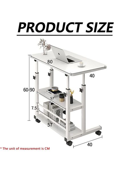erorex Home Office Desk Height Adjustable Laptop Table With Shelf Portable Small Computer Desk With