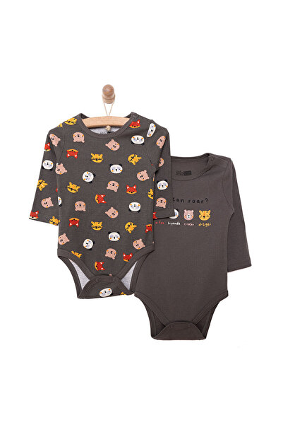 ebebek Hello Baby HelloBaby Erkek Bebek Body Hayvan Desenli Çıtçıtlı Zıbın Uz...