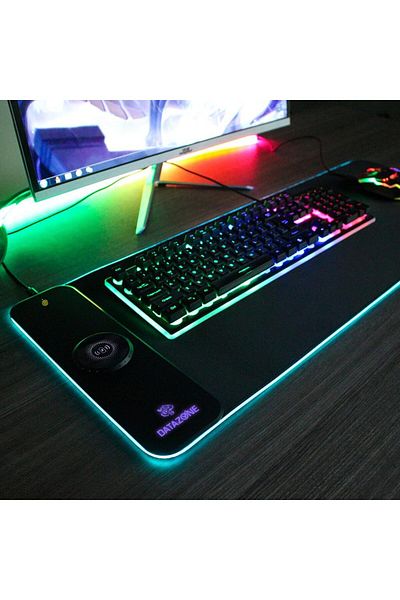 erorex لوحة ماوس RGB مع شحن لاسلكي سريع بقوة 15 وات، لوحة مضيئة كبيرة الحجم، 80 × 30 سم × 4 مم، سمك