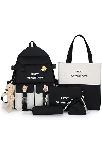 Generic مجموعة من 5 قطع من حقائب الظهر للمراهقين والبنات والأولاد، حقيبة ظهر ...