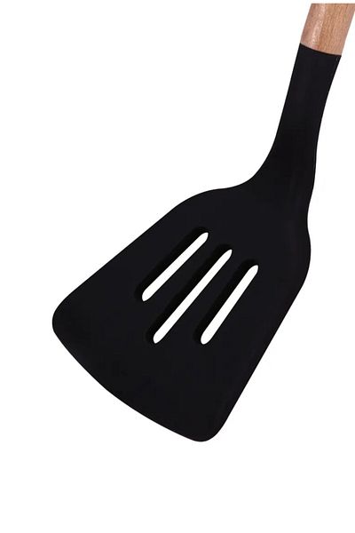 MasterPro 3-Piece Kitchen Utensil Set Silicone Tip Wooden Handle Foodies Collection Series 4660