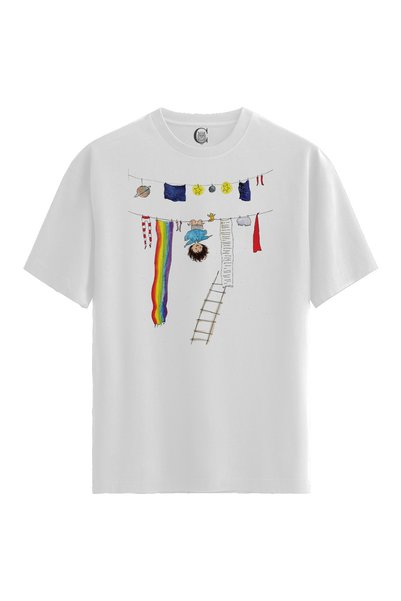 Color Luxe Cosmic Laundry - تي شيرت نسائي أبيض قطن 100% - جودة ممتازة