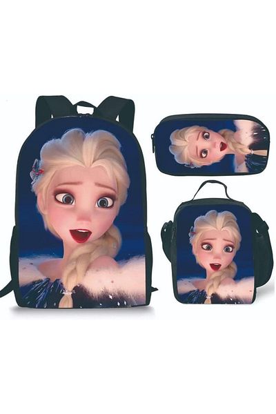 erorex Frozen Elsa Backpack Girl School Bag Pencil Case Kids Waterproof Printed Backpack Cartoon Bag
