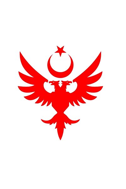 BsElektronik ملصق النسر الأناضولي السلجوقي ذو الرأسين والقمر والنجمة الحمراء