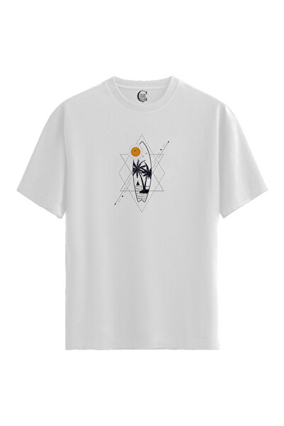 Color Luxe Surf Geometry - 100% Cotton Women's White T-Shirt - Premium Quality